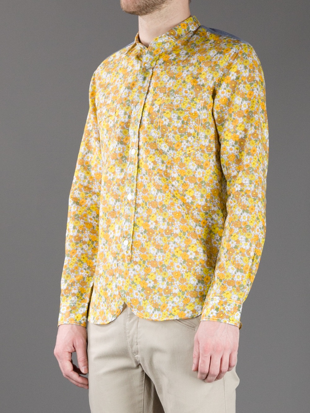 Junya watanabe Floral Shirt in Yellow for Men Lyst