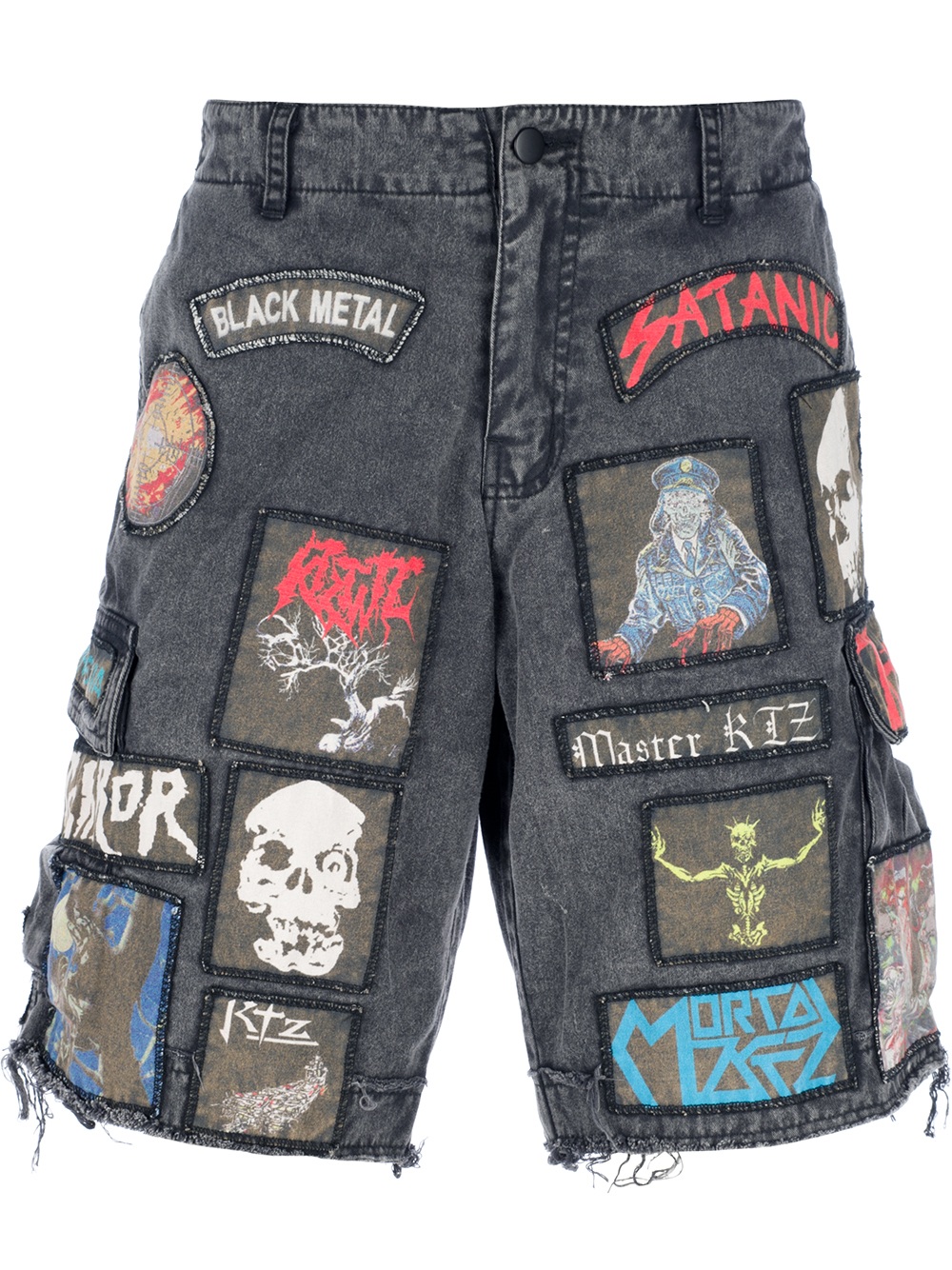 KTZ Embroidered Patch Denim Shorts in Blue for Men Lyst