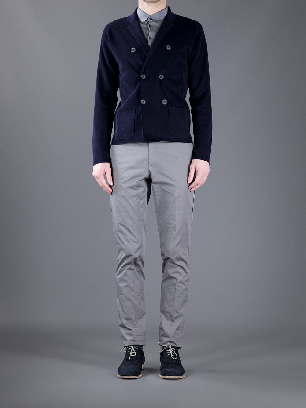 Lanvin Double Breasted Cardigan in Navy (Blue) for Men Lyst