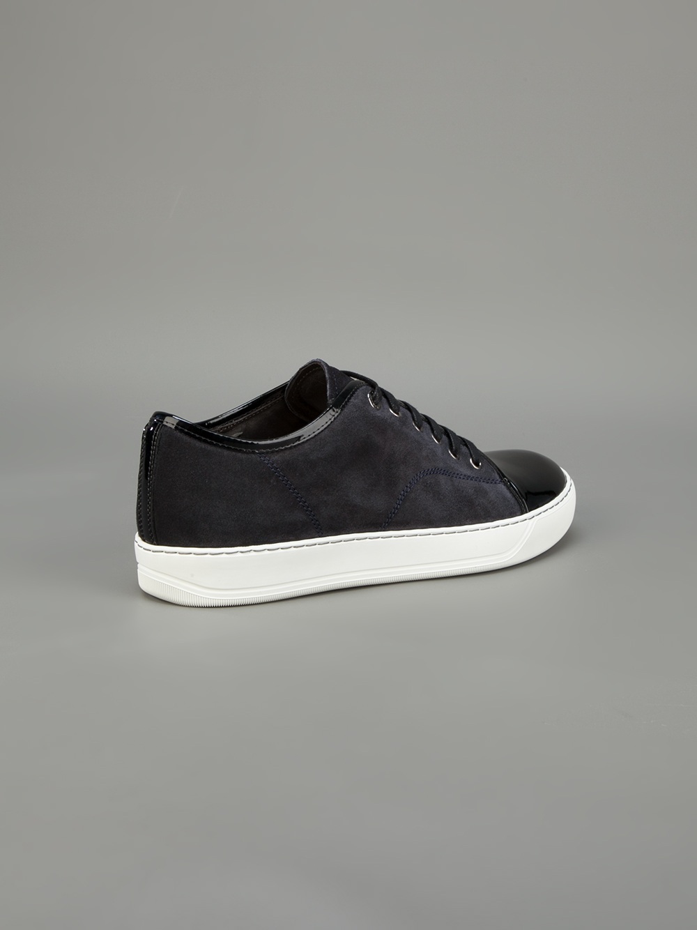 lanvin navy suede sneakers