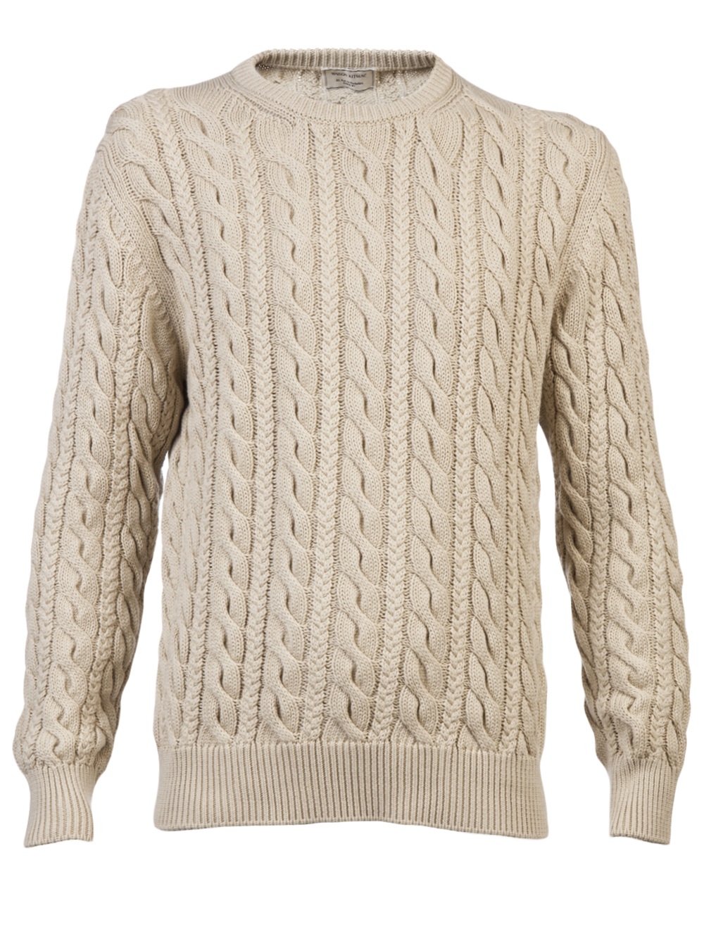 Maison Kitsuné Cable Knit Sweater in Natural for Men | Lyst