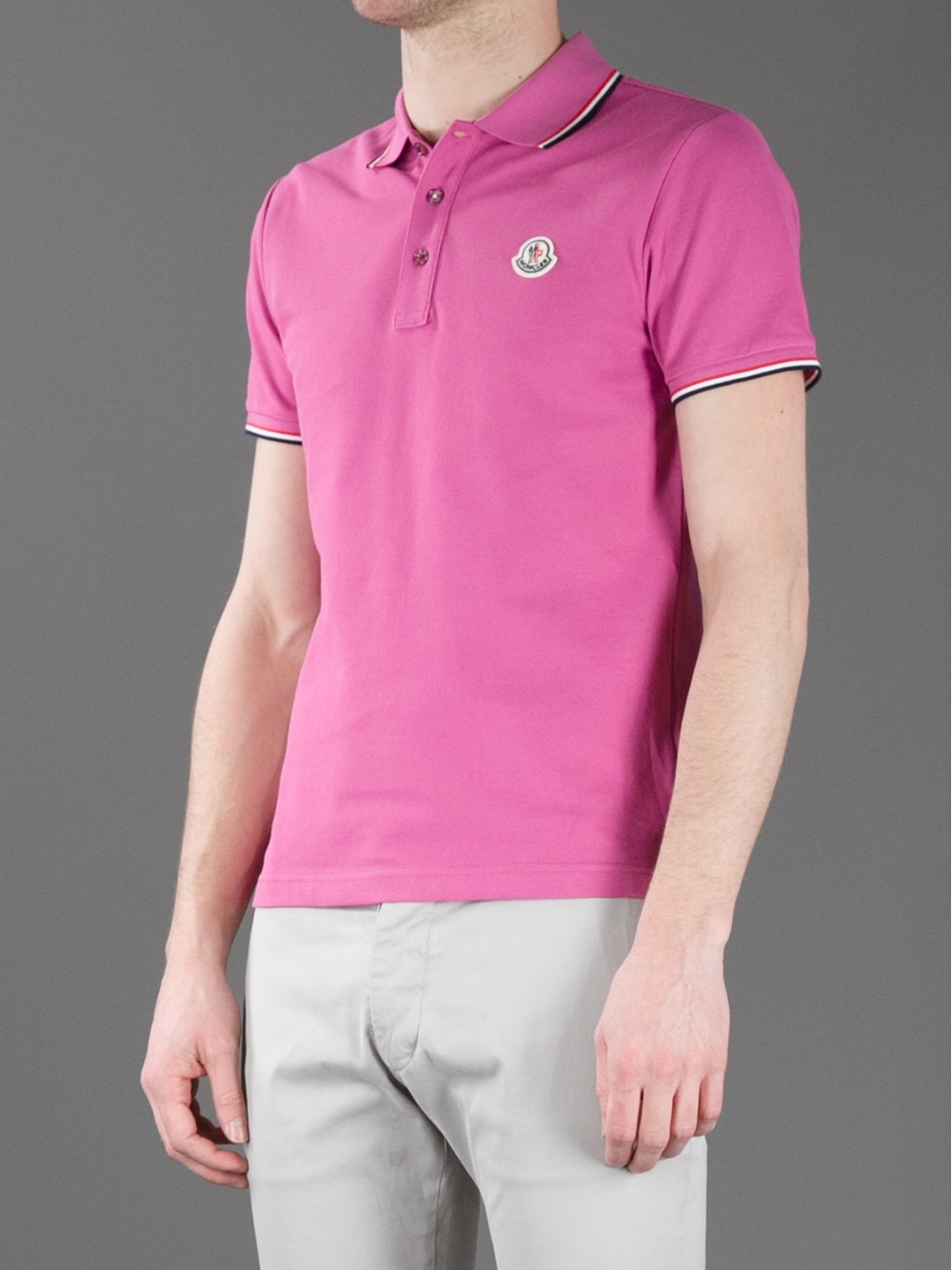moncler pink polo