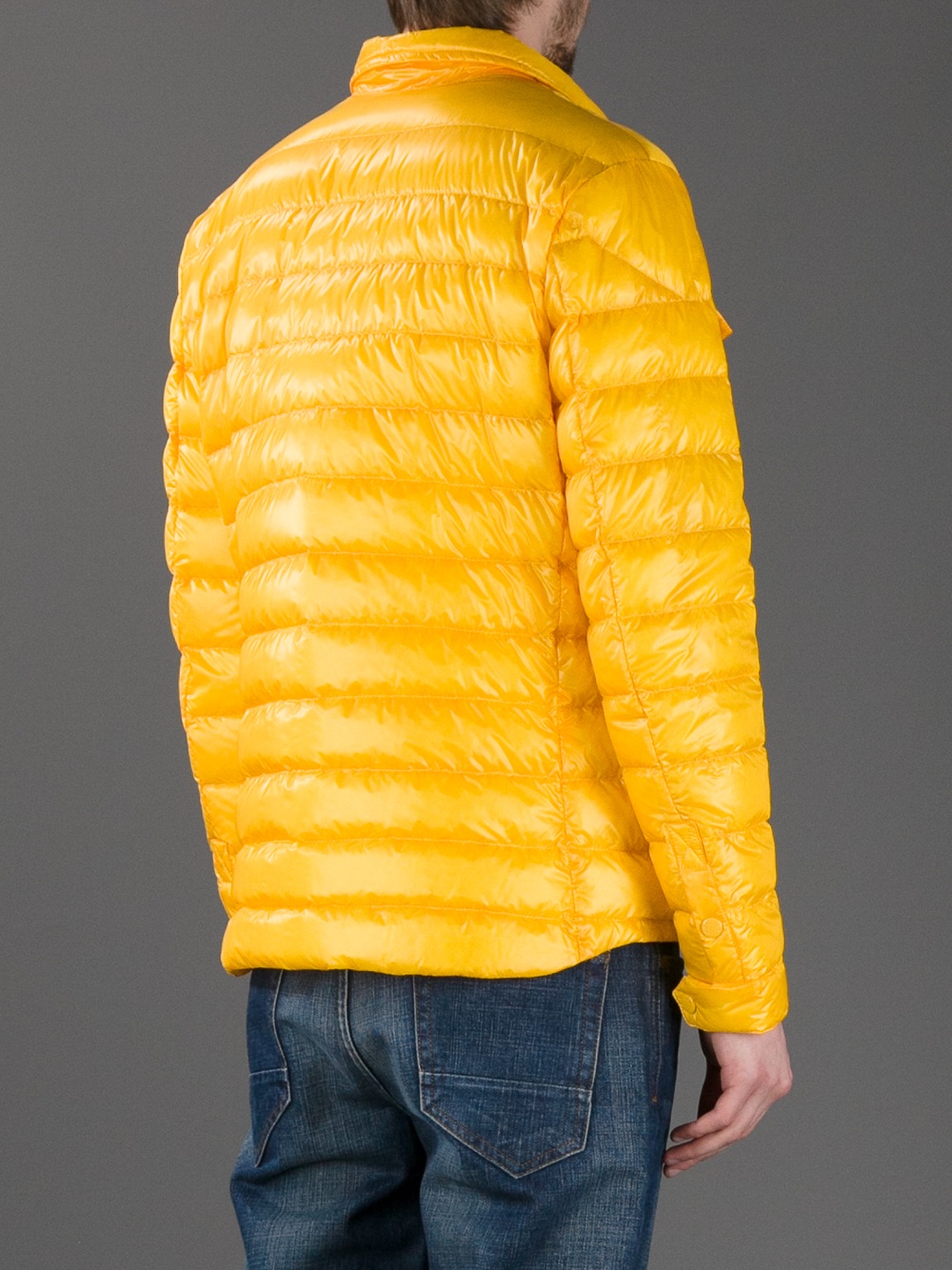 yellow moncler bubble coat