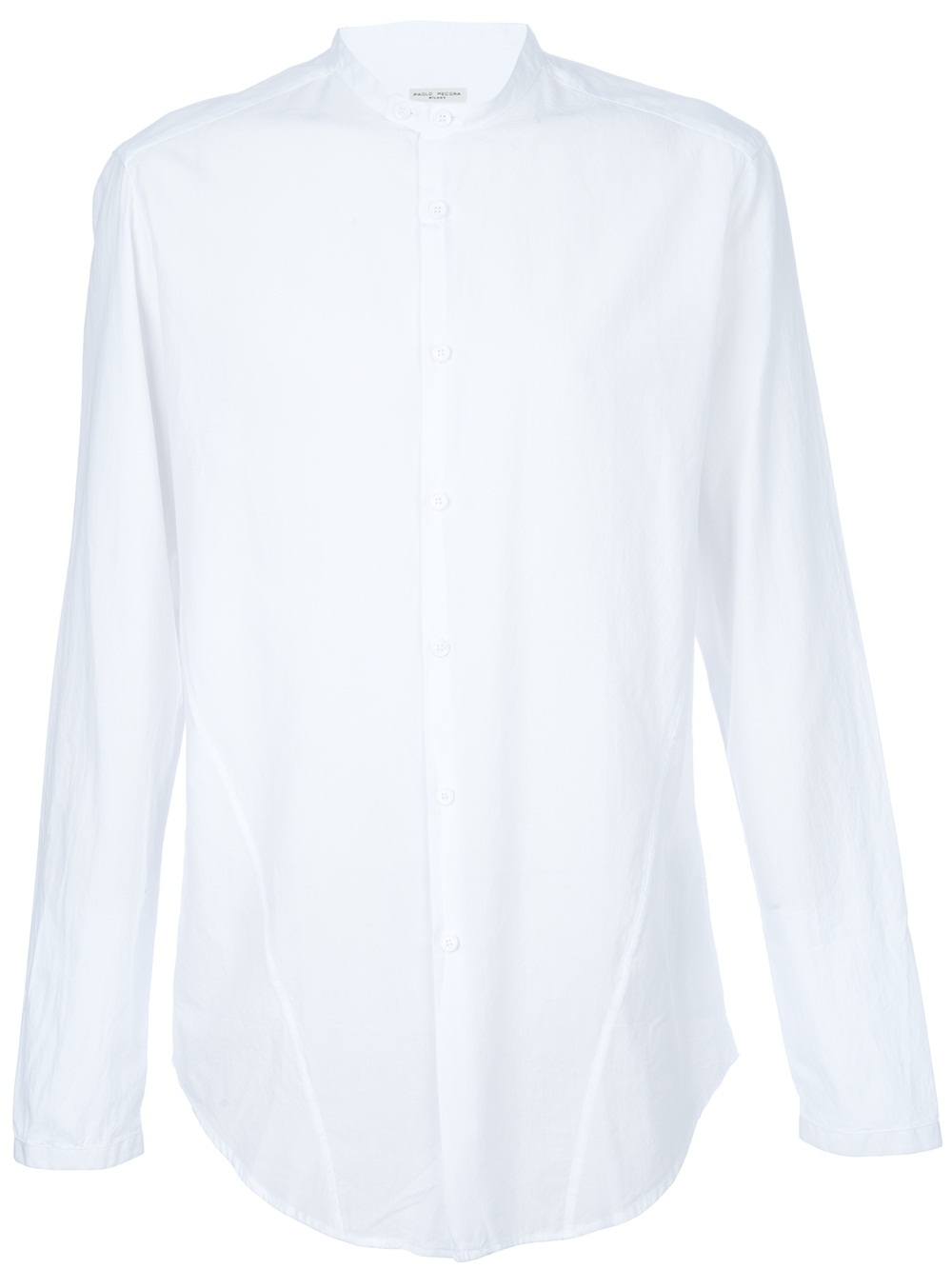 Paolo Pecora Banded Collar Shirt in White for Men - Lyst