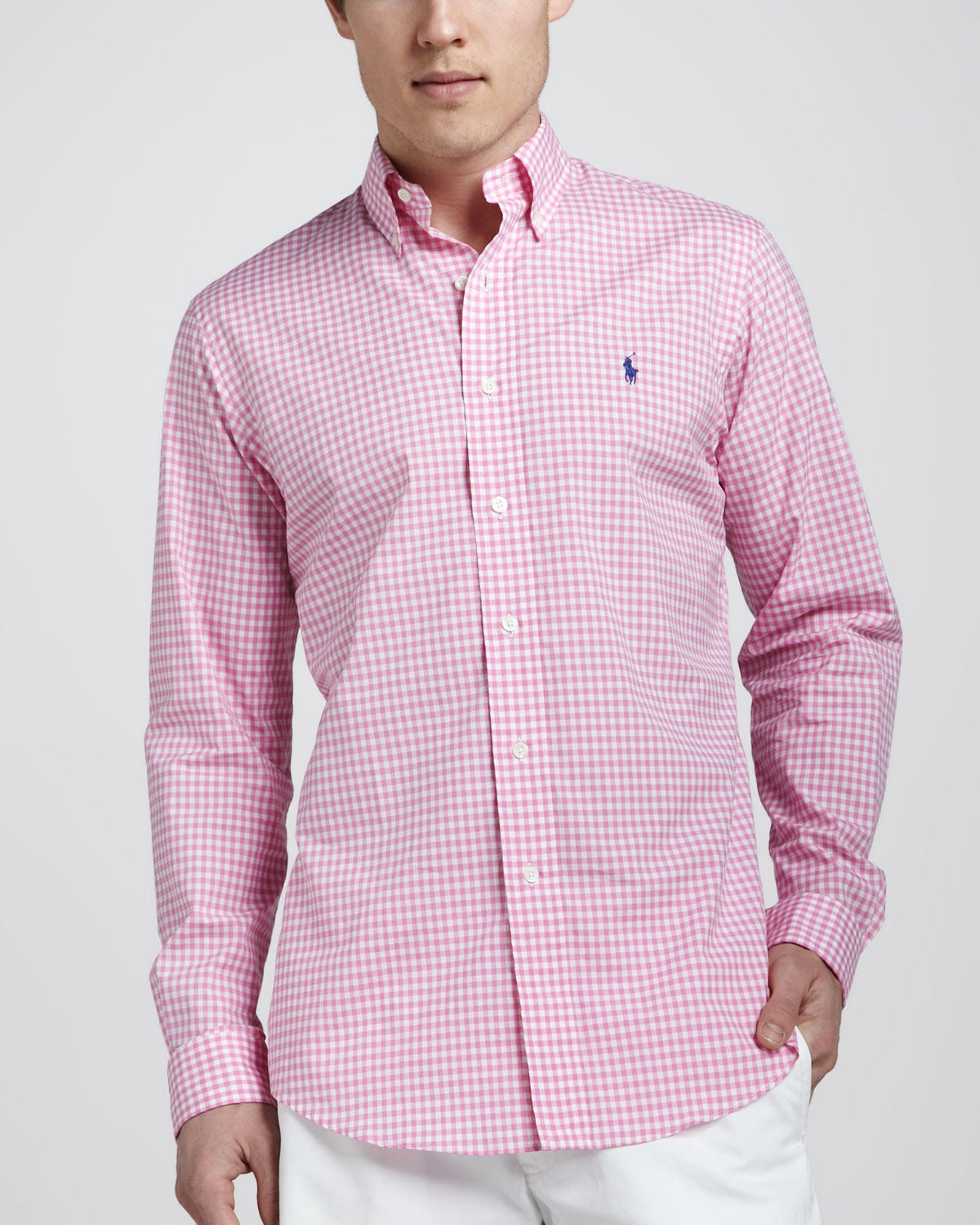 ralph lauren pink gingham shirt