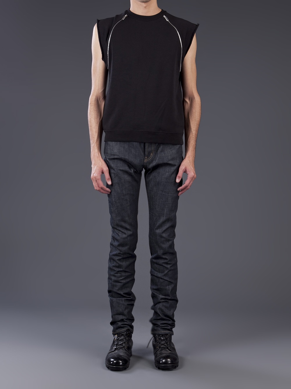 saint laurent raw denim