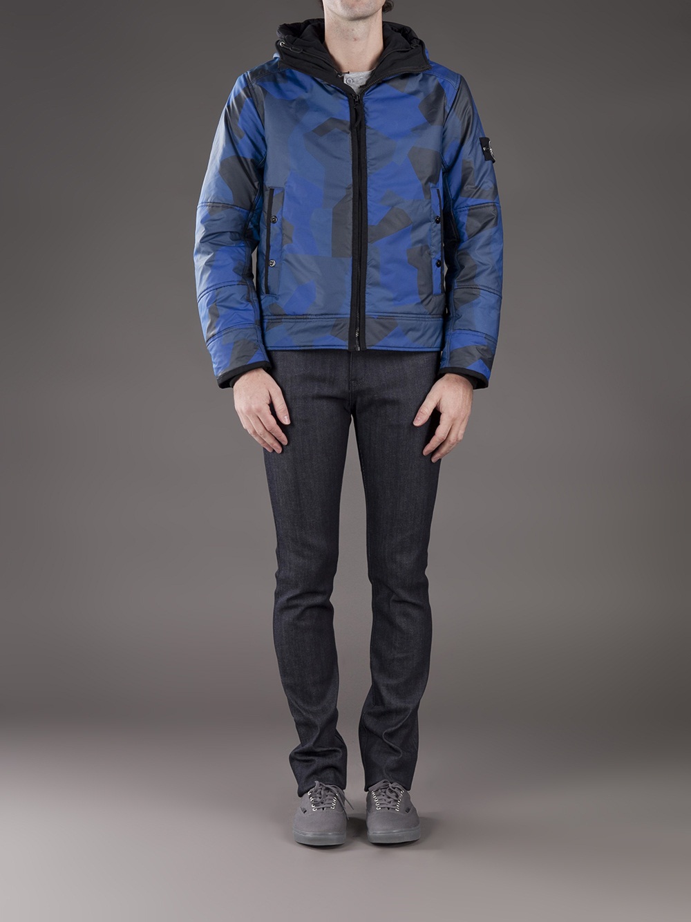 Stone Island Camo Reflective Jacket in Blue for Men Lyst