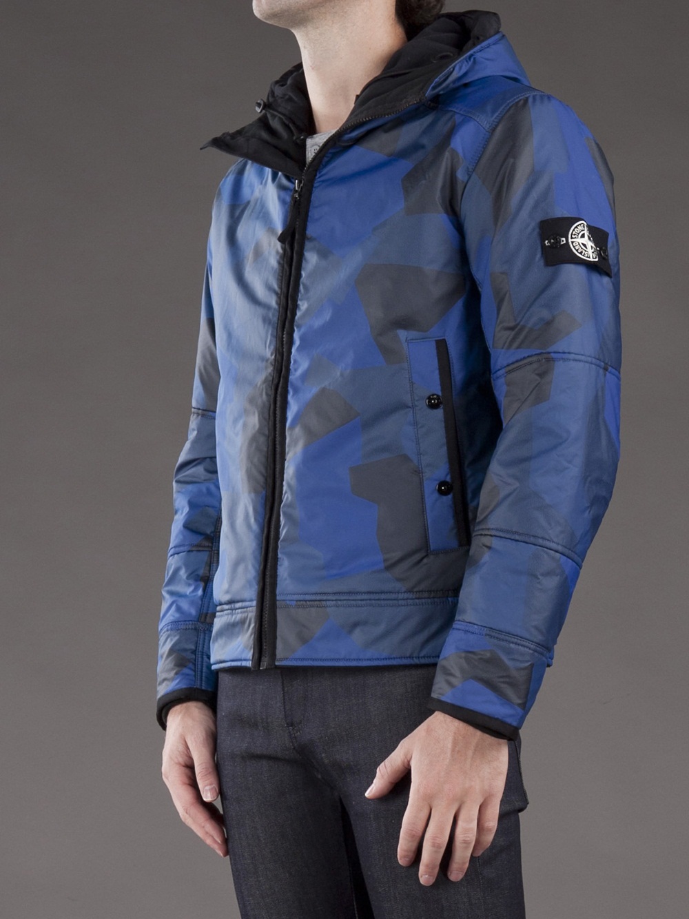 Stone Island Camo Reflective Jacket in Blue for Men | Lyst