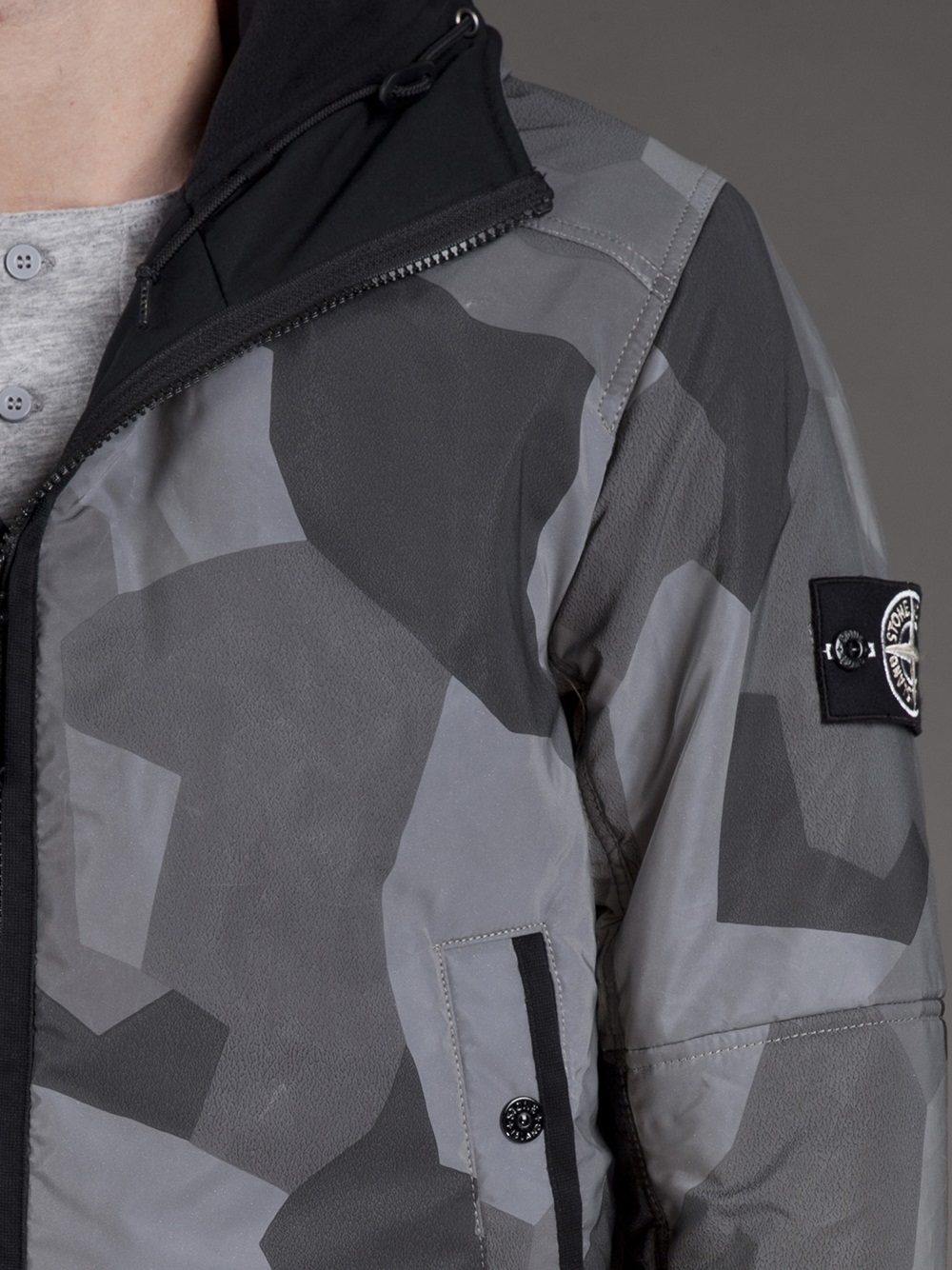 Stone Island Camo Reflective Jacket in Gray for Men Lyst
