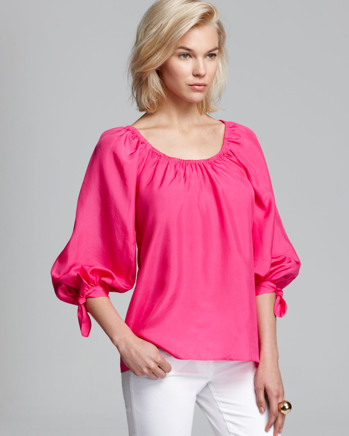 girls pink blouse