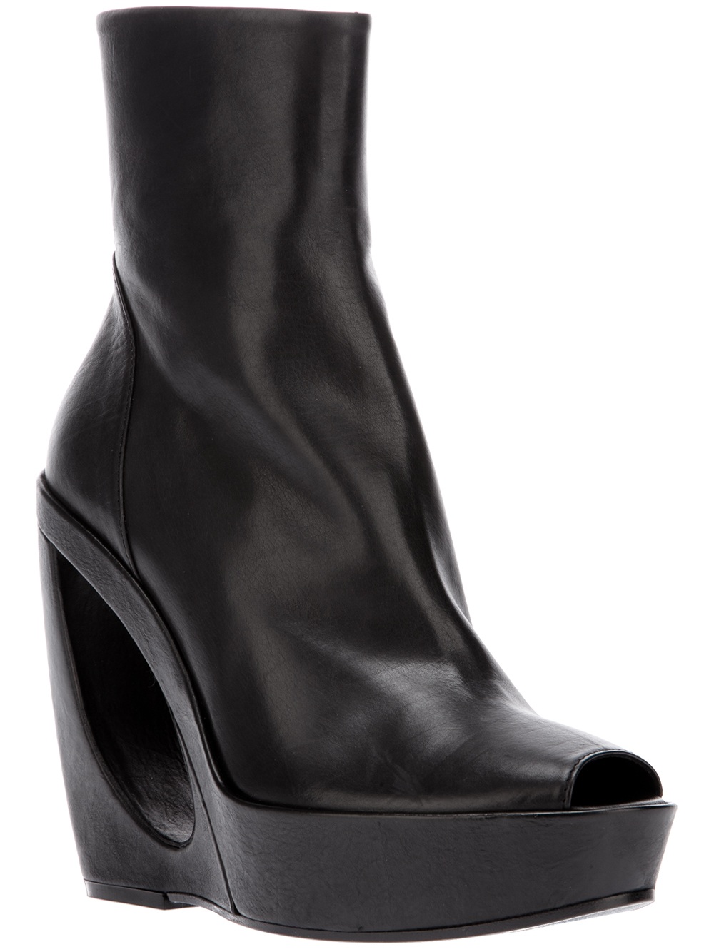 Ann Demeulemeester Cutout Wedge Boot in Black | Lyst