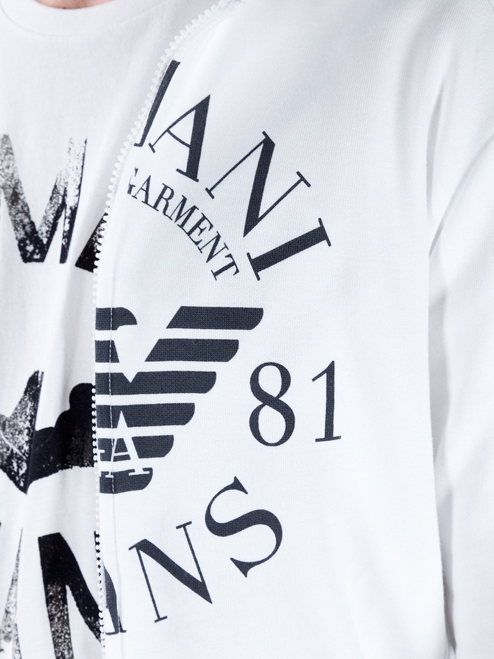 armani sweatshirt white