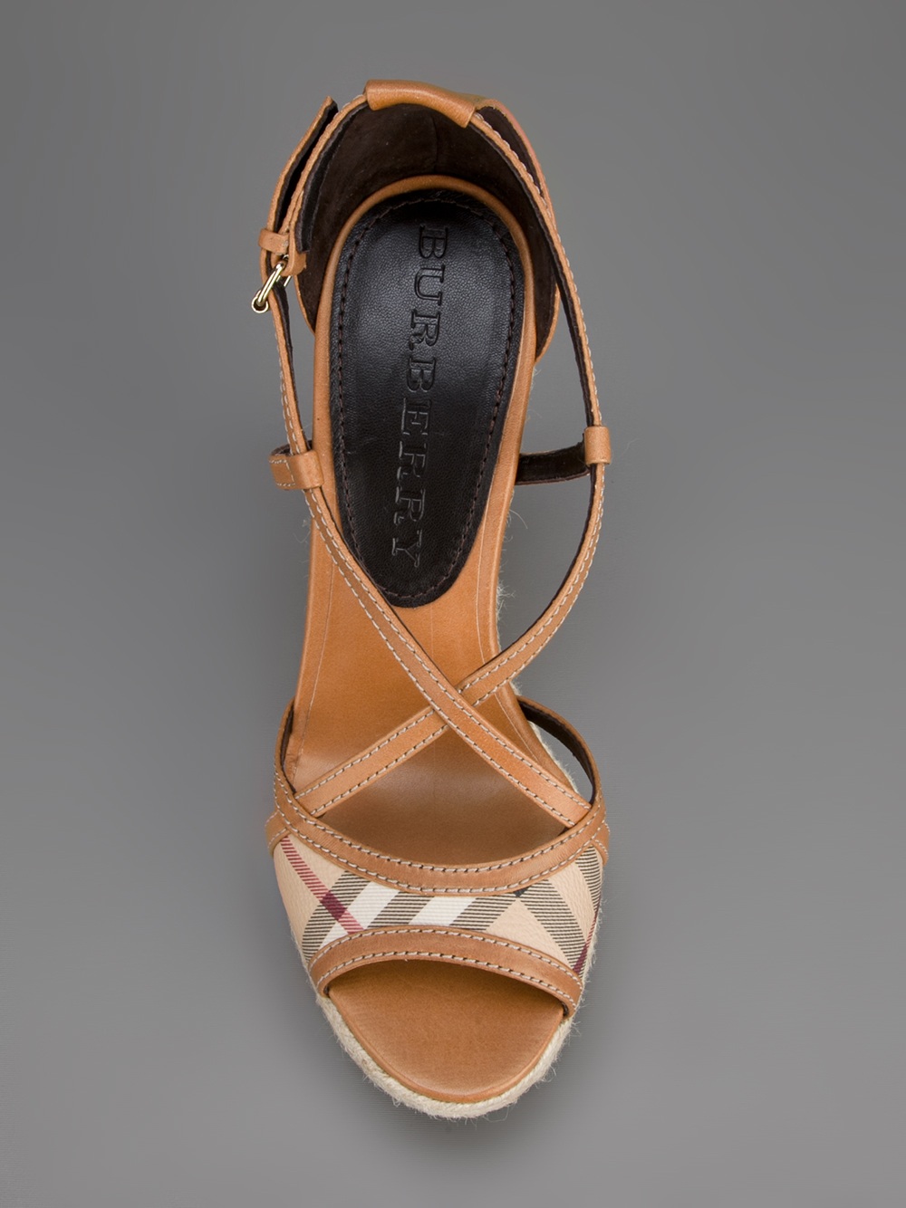 Burberry Wedge Sandal in Brown - Lyst