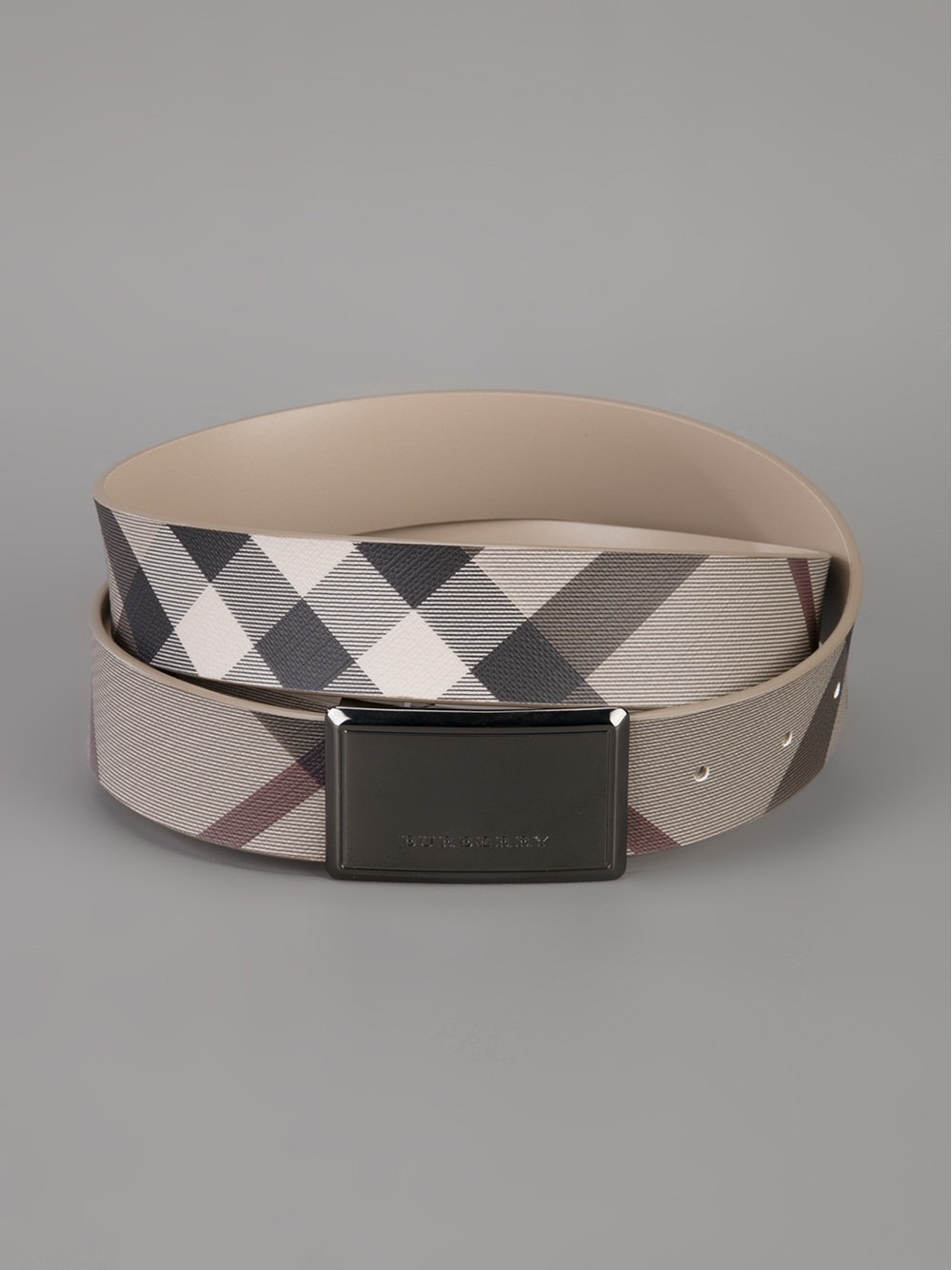 Burberry Smoked Check Belt in Grey 