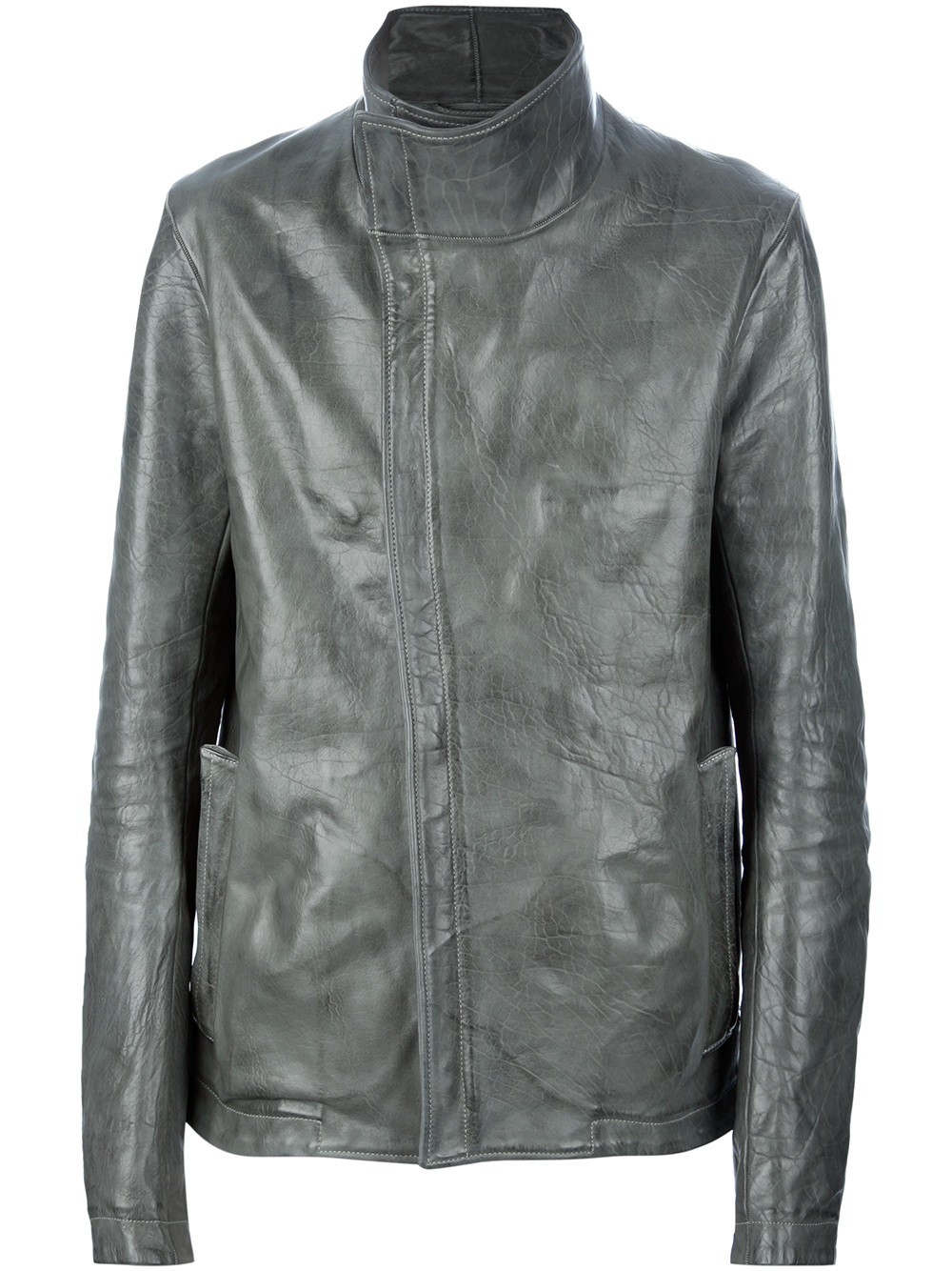 Carol Christian Poell Buffalo Leather Jacket in Gray for Men | Lyst