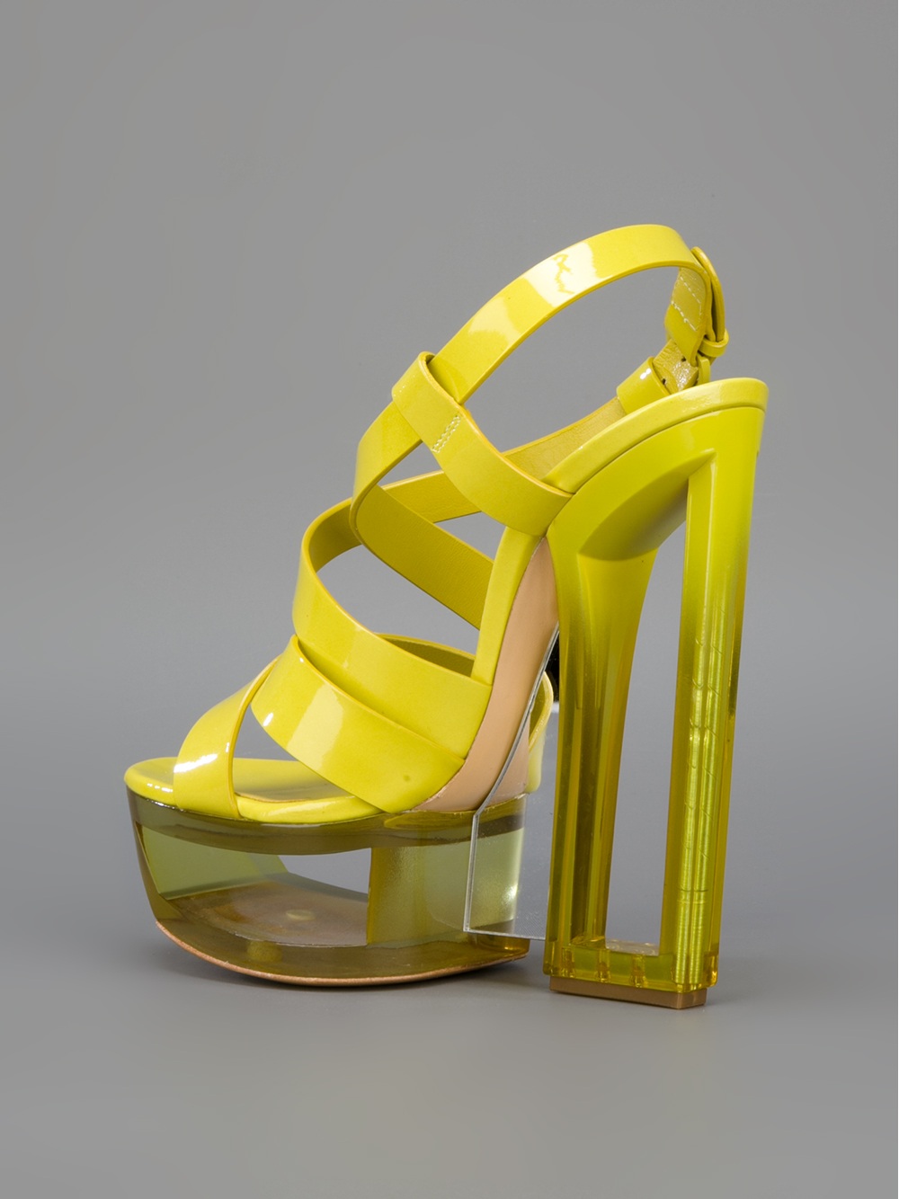 block heel yellow sandals