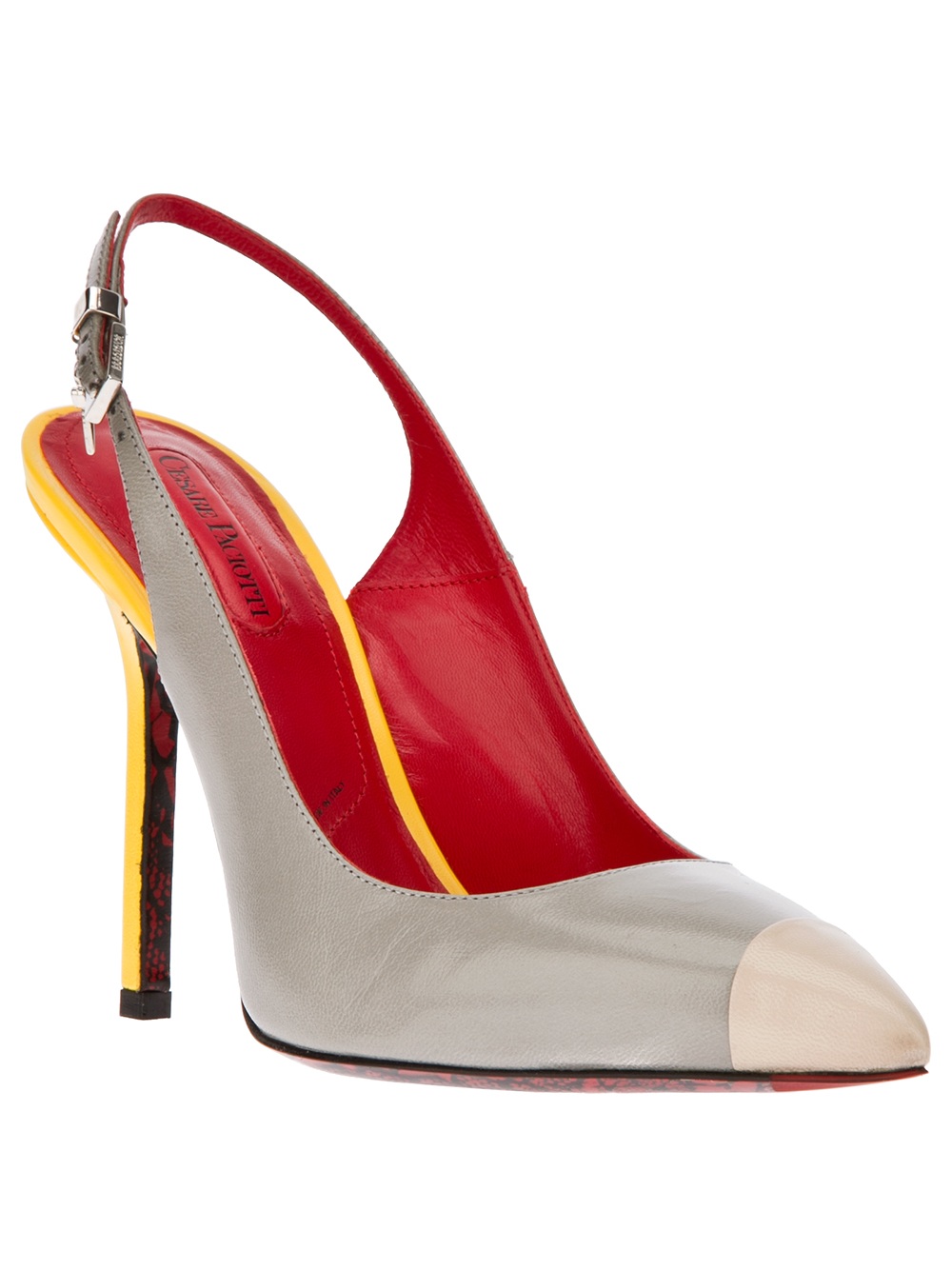 Lyst - Cesare paciotti Sling Back Patent Pump in Gray