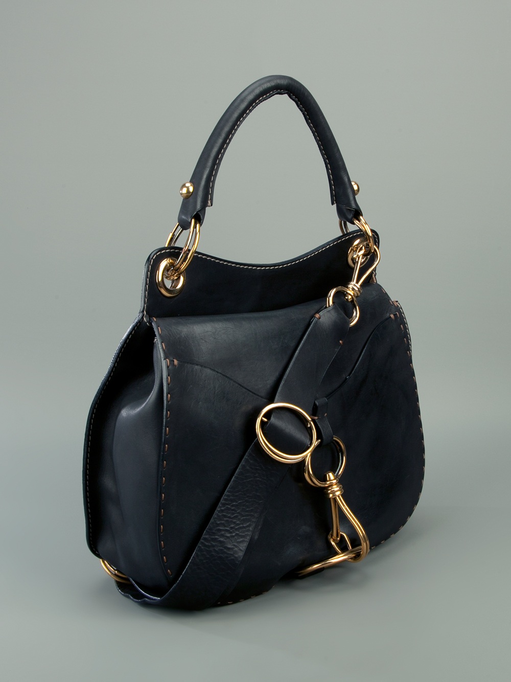 DKNY Donna Karan Black Rigid Patent Leather Shoulder Bag