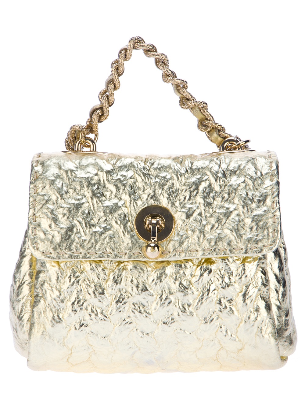 Lyst Ermanno Scervino Quilted Metallic Shoulder Bag in Metallic