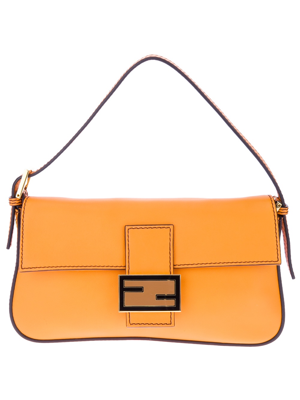 Fendi - Authenticated Baguette Handbag - Plastic Orange for Women, Very Good Condition