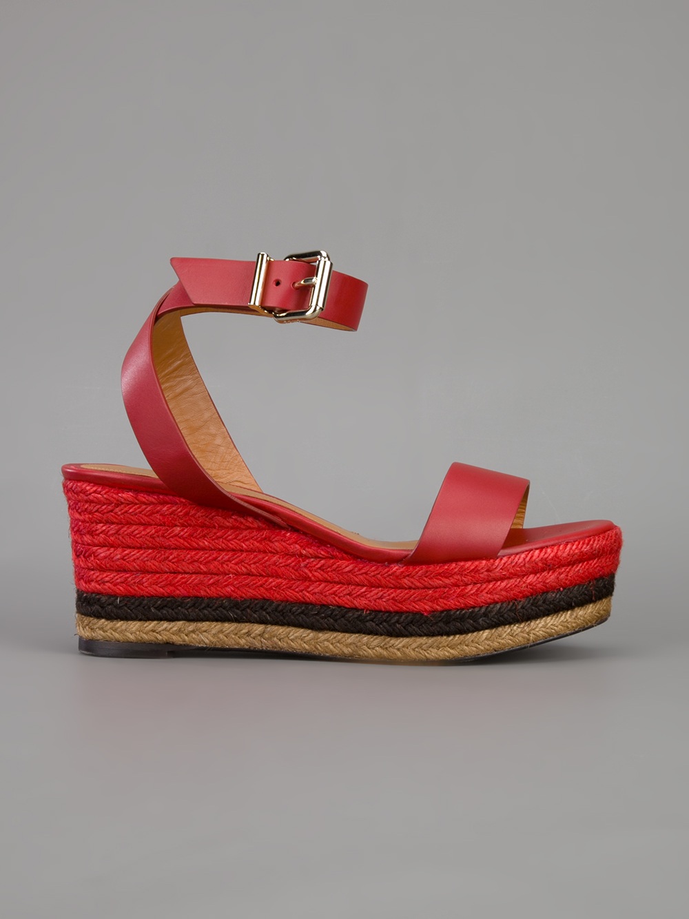 Fendi Wedge  Sandal  in Red Lyst