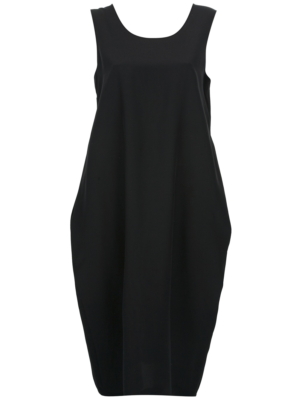 Lyst - Jil Sander Silk Crepe Cocoon Dress in Black