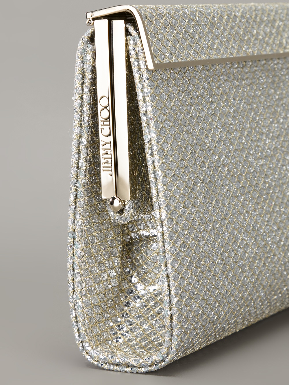 Jimmy Choo Cayla Glitter Clutch in Gold (Metallic) Lyst