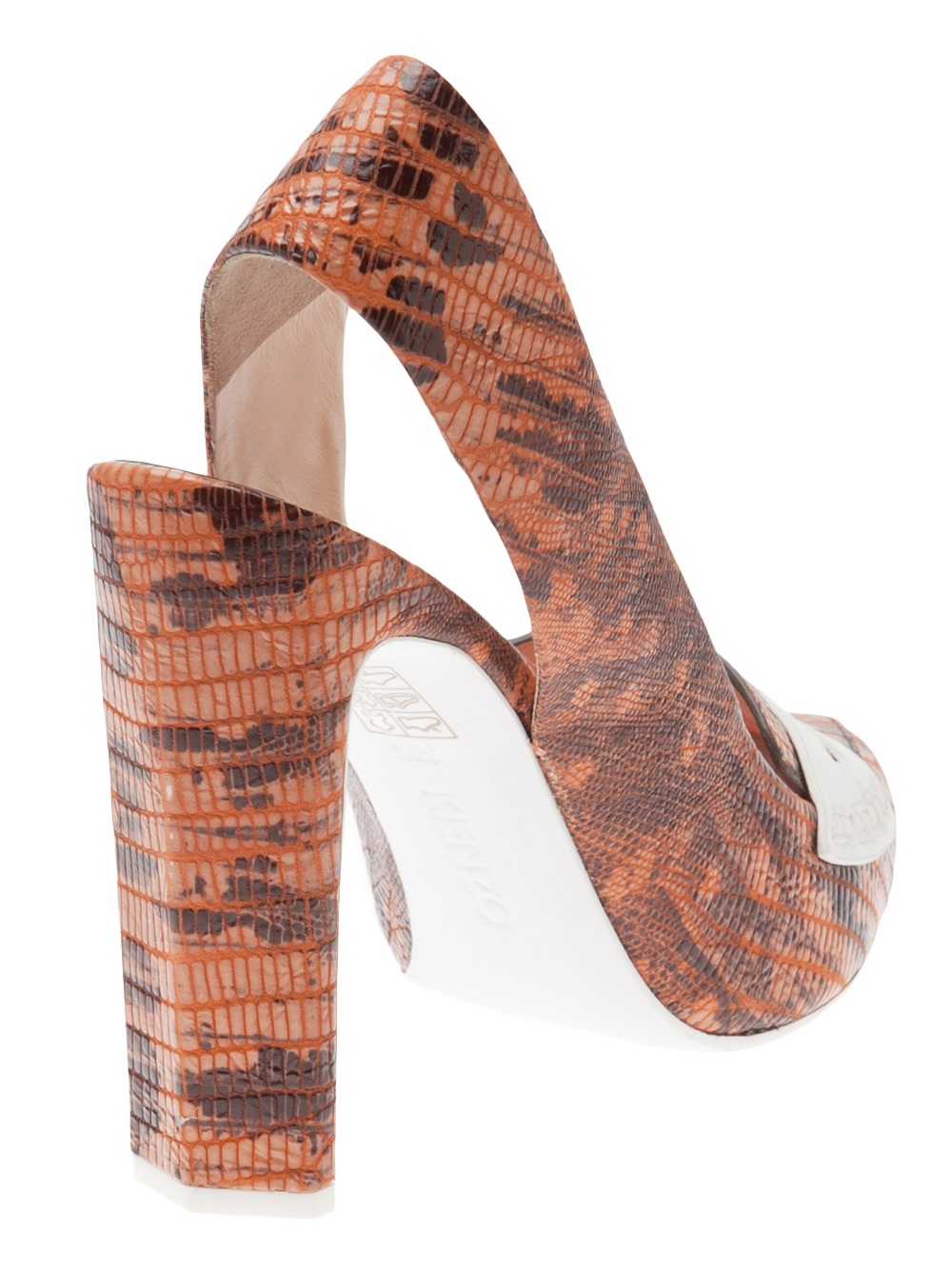 Lyst Kenzo Pointed Print Shoe in White