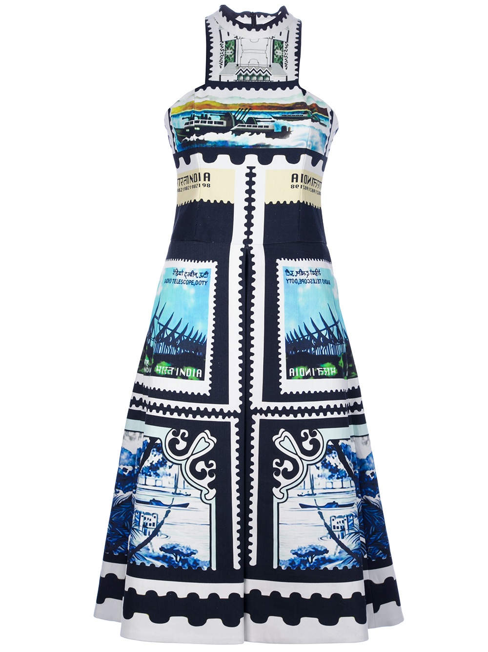 Mary Katrantzou Postage Stamp Print Dress Lyst