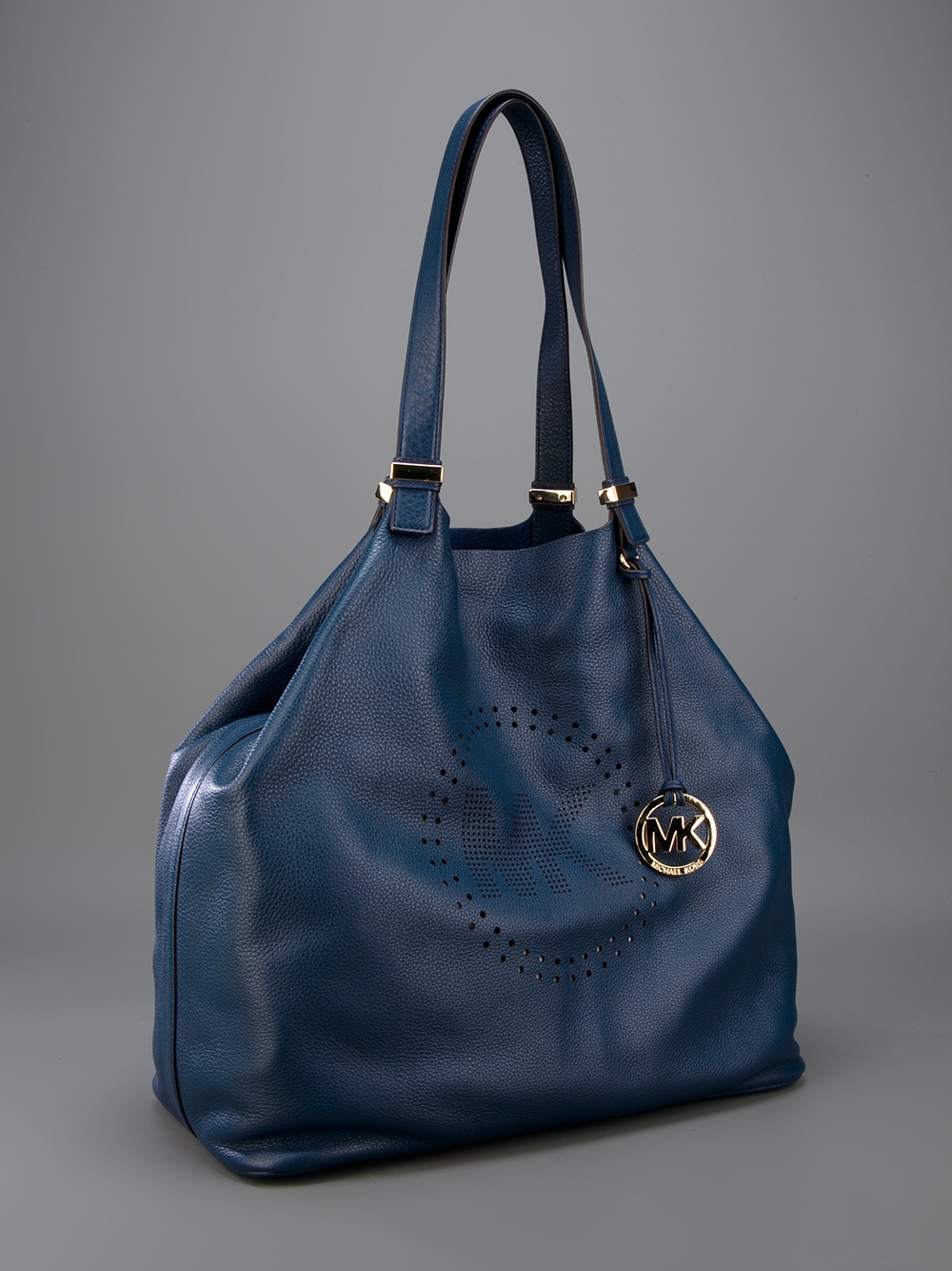 michael kors navy blue shoulder bolsa