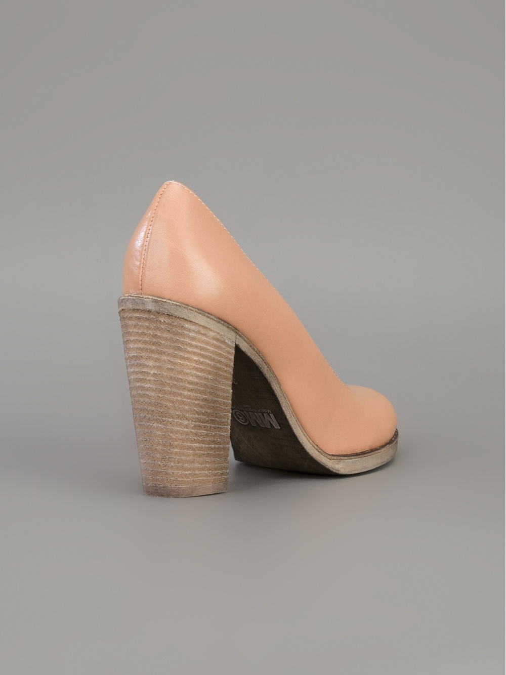 MM6 by Maison Martin Margiela Stacked Heel Pump in Brown ...