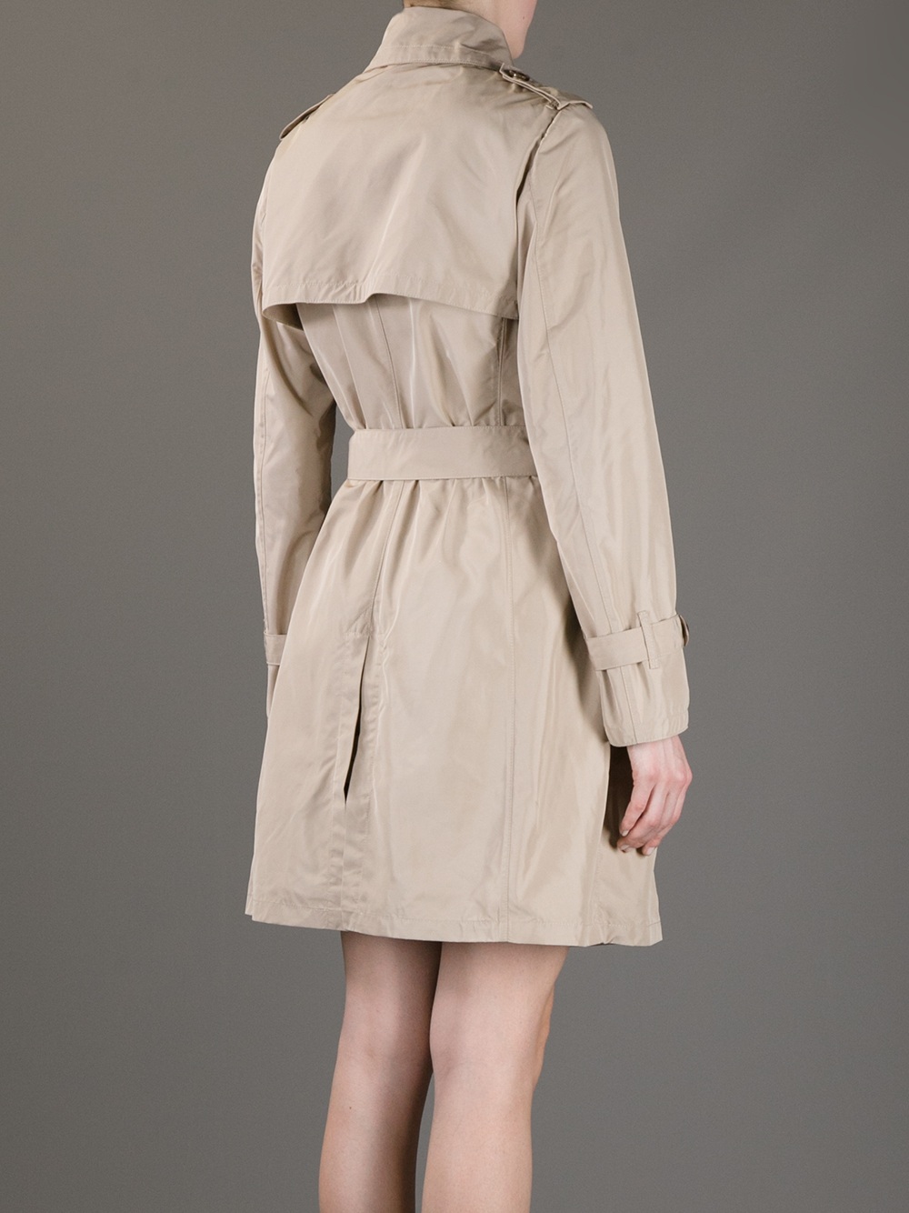 Lyst Moncler Trench Coat in Natural
