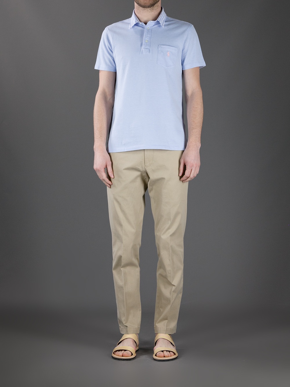 Polo Ralph Lauren Custom Fit Chino Trouser in Natural for Men - Lyst