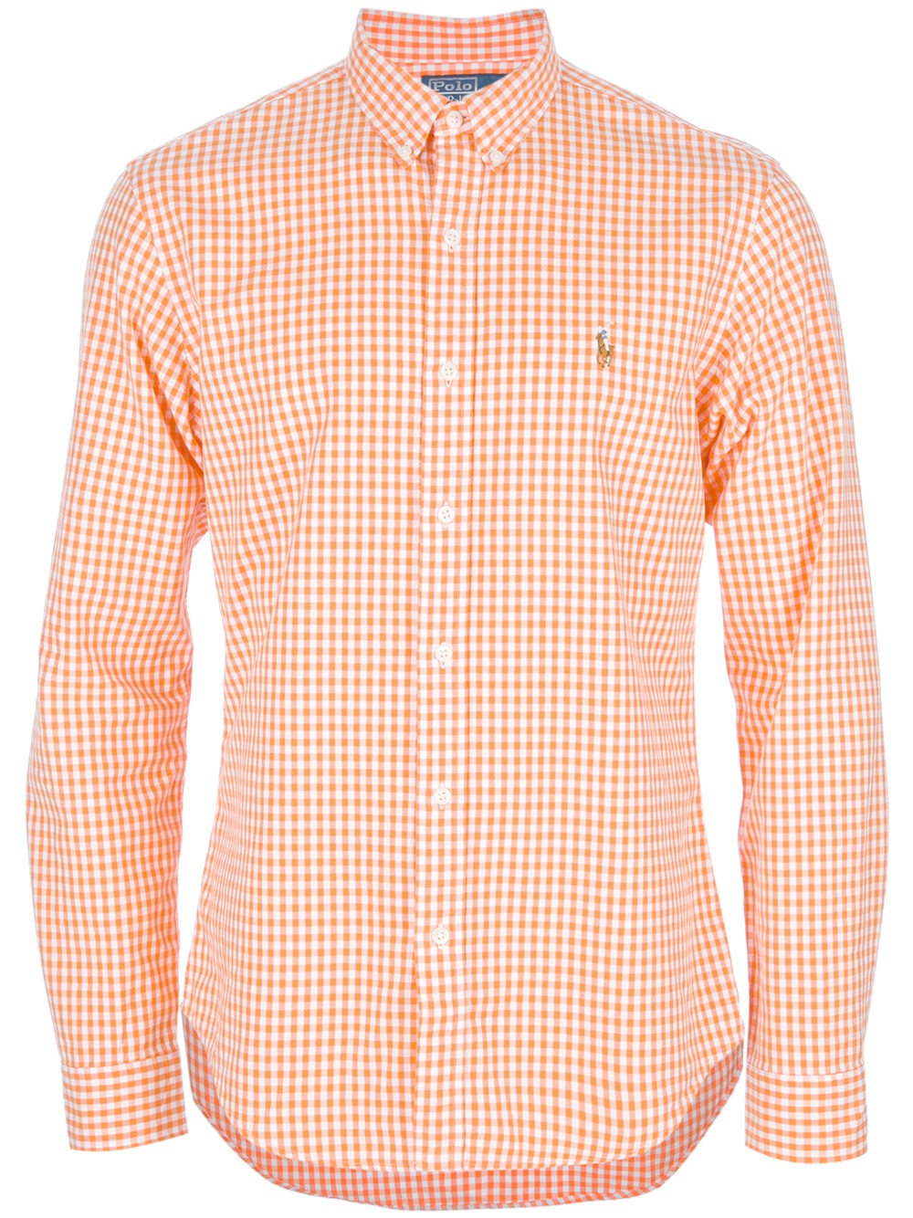 Polo Ralph Lauren Button Down Checked Shirt in Orange for Men | Lyst