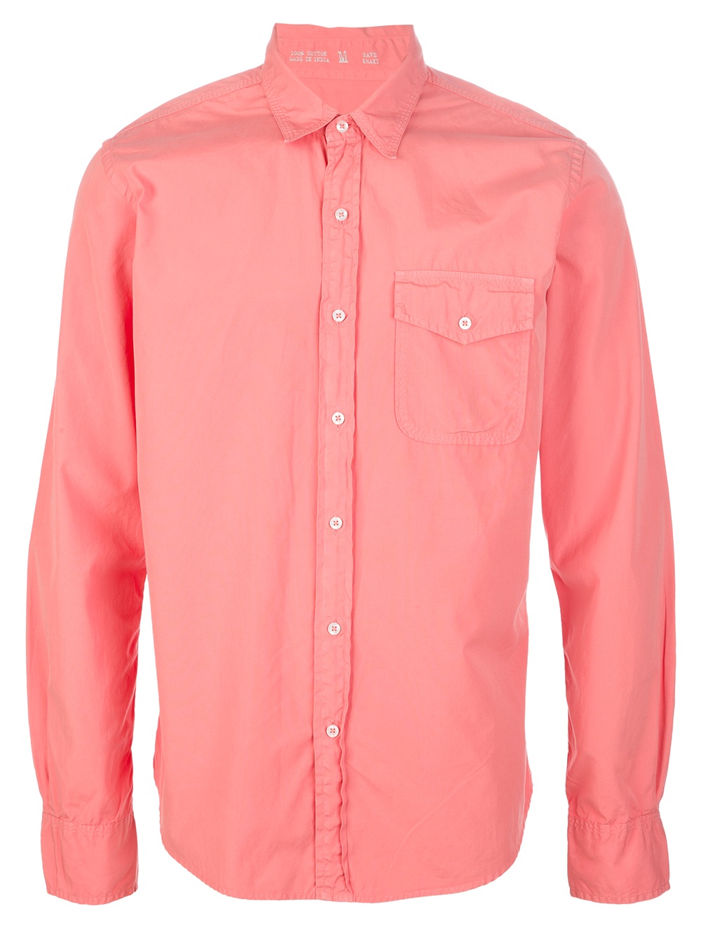 Save Khaki Button Down Shirt in Pink for Men - Lyst