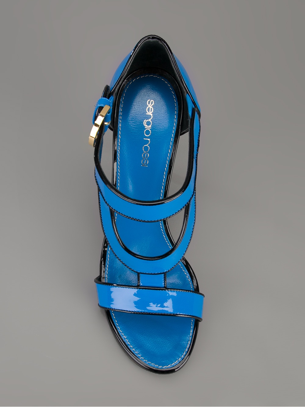 Sergio Rossi Cutout Stiletto Sandals in Blue - Lyst
