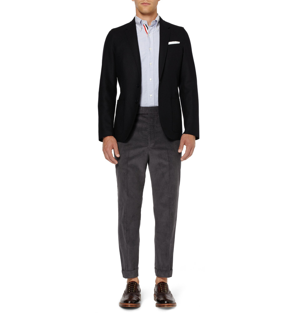 Thom Browne Corduroy Trousers in Gray for Men - Lyst