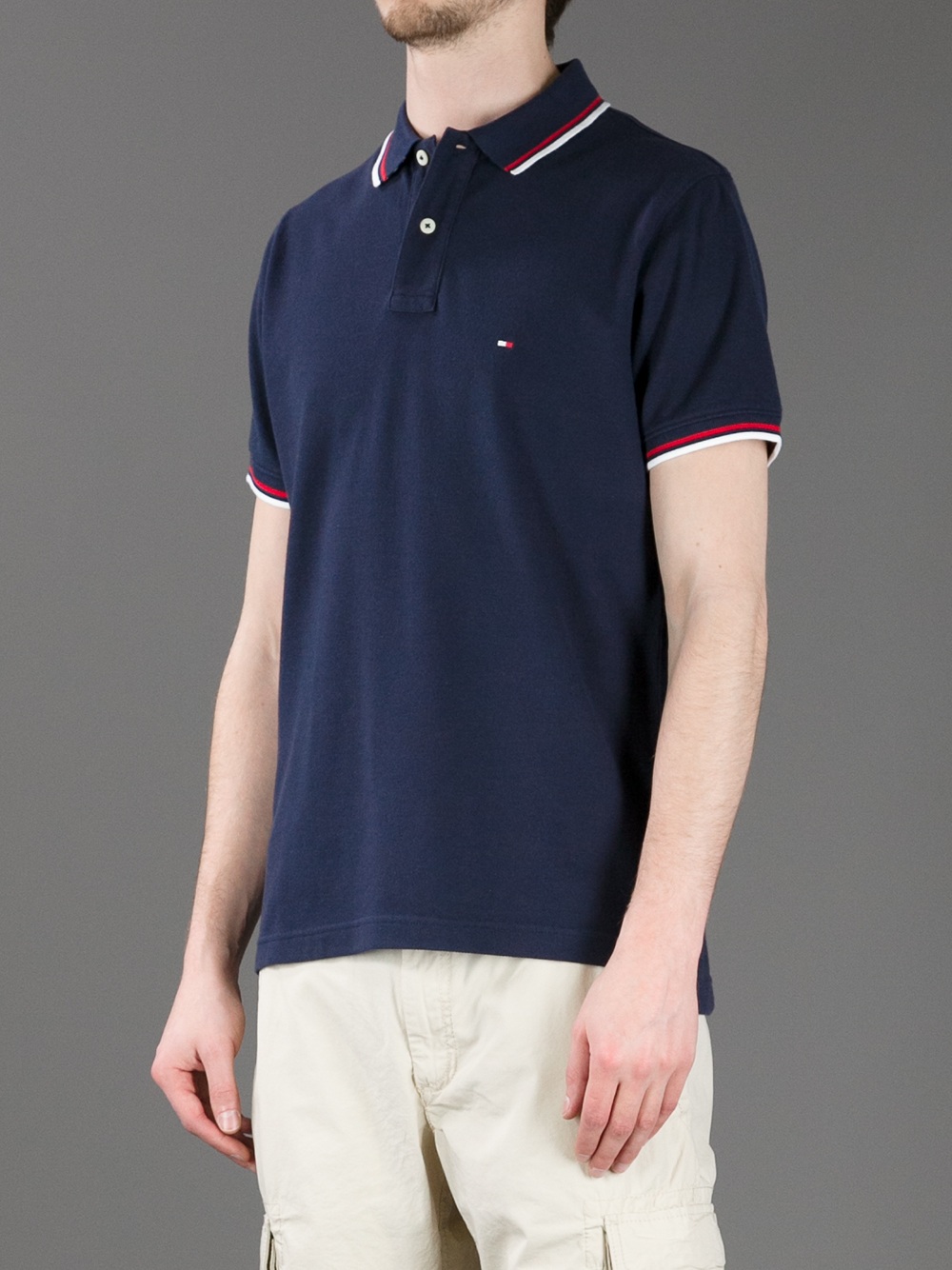 Lyst Tommy Hilfiger Contrast Trim Polo Shirt in Blue for Men