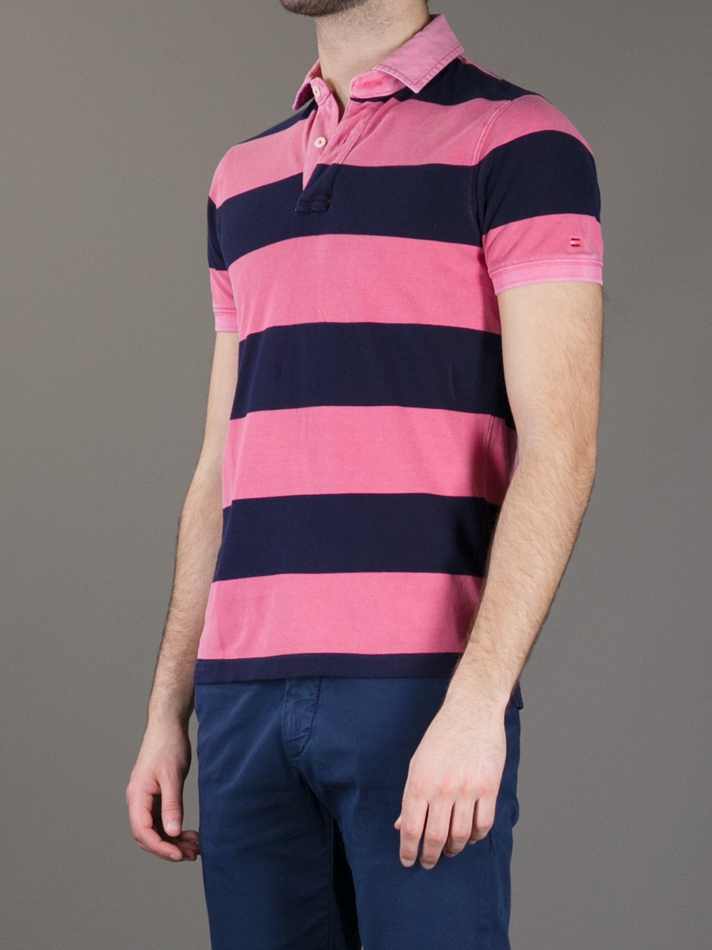 Tommy Hilfiger Striped Polo Shirt in Blue (Pink) for Men - Lyst