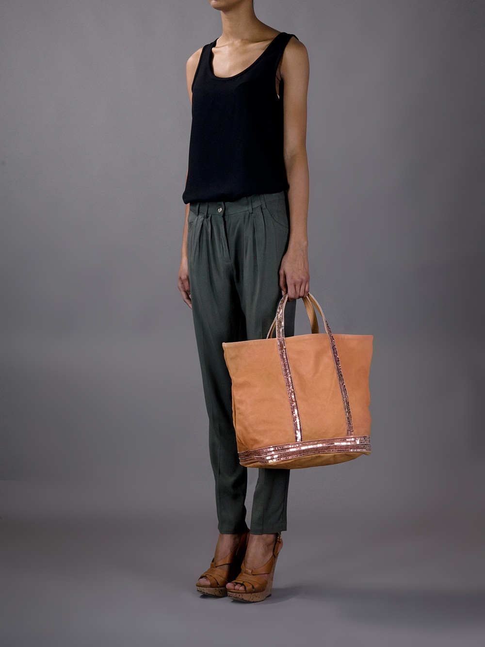 Vanessa Bruno Le Cabas Tote in Brown - Lyst