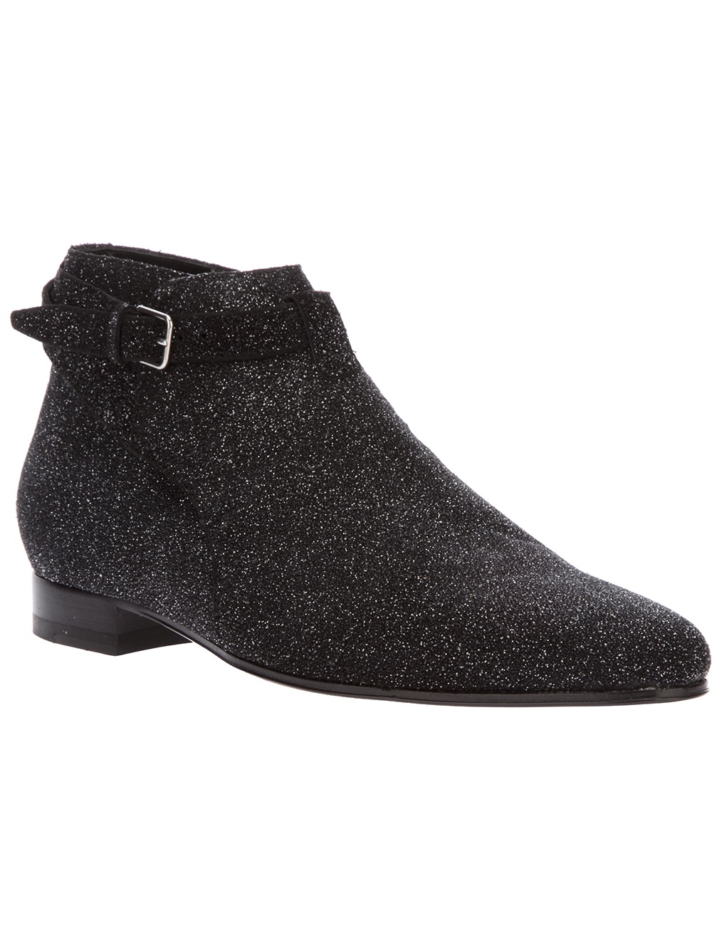 Lyst Saint laurent Glitter Boots in Black