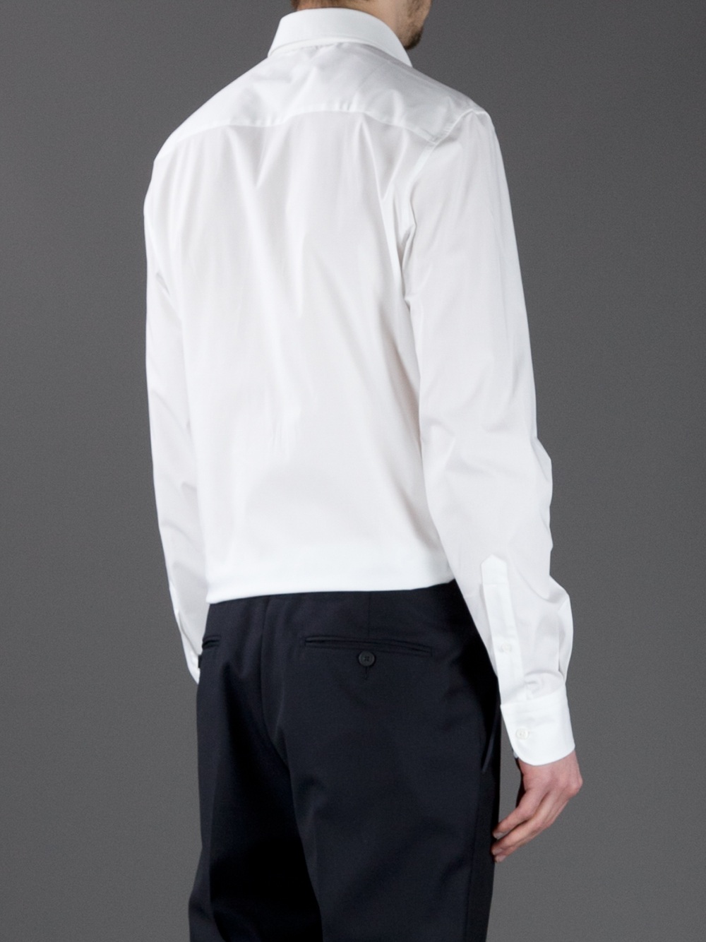 Z Zegna Pointed Collar Dress Shirt in White for Men - Lyst