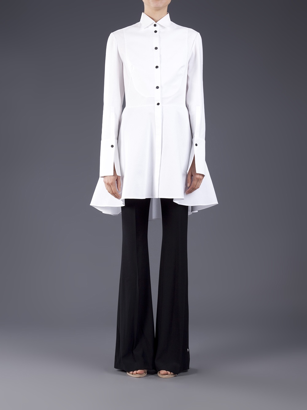 white tuxedo shirt dress