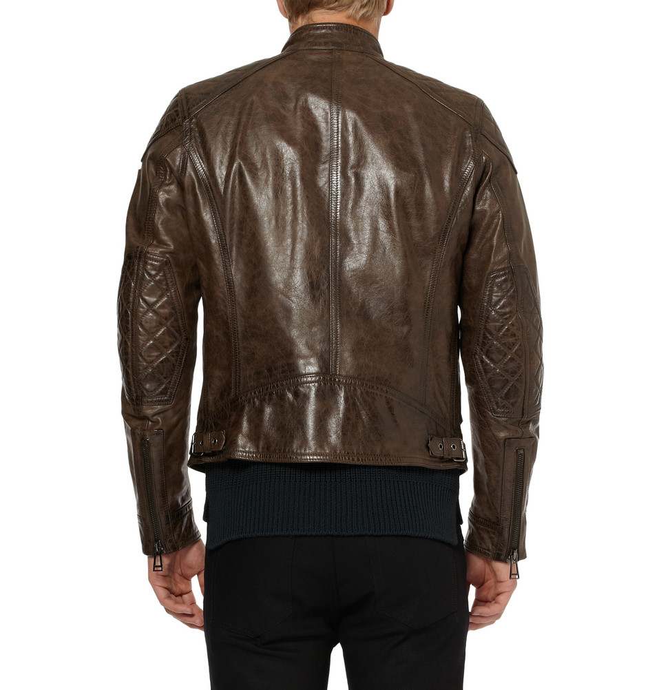belstaff mens brown leather jacket