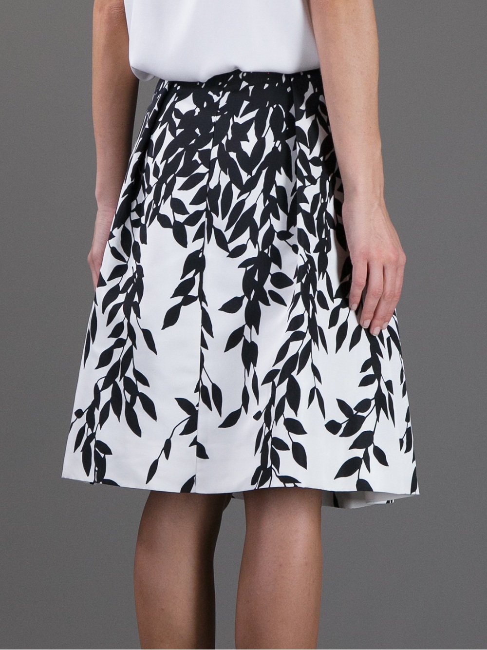 Blumarine Printed Knee Length Skirt in White Lyst