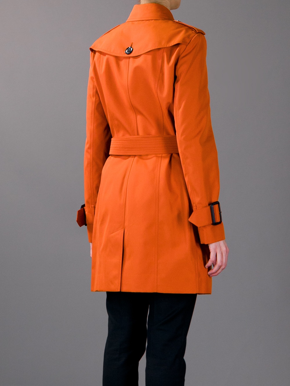 Burberry Double Breasted Trench Coat in Yellow & Orange (Orange) Lyst