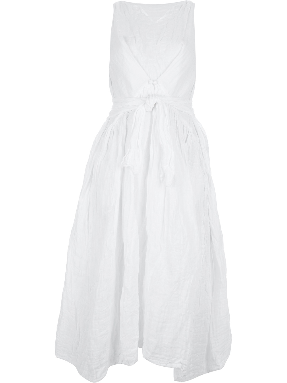 Daniela gregis Wrinkled Effect Linen Dress in White | Lyst