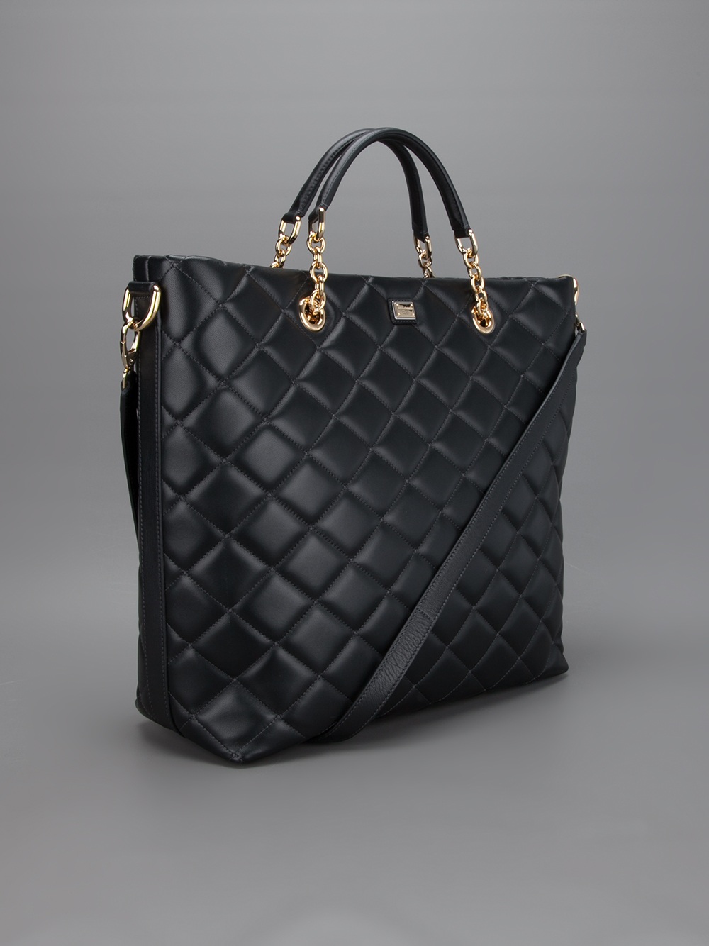 Lyst Dolce & Gabbana Quilted Tote Bag in Black