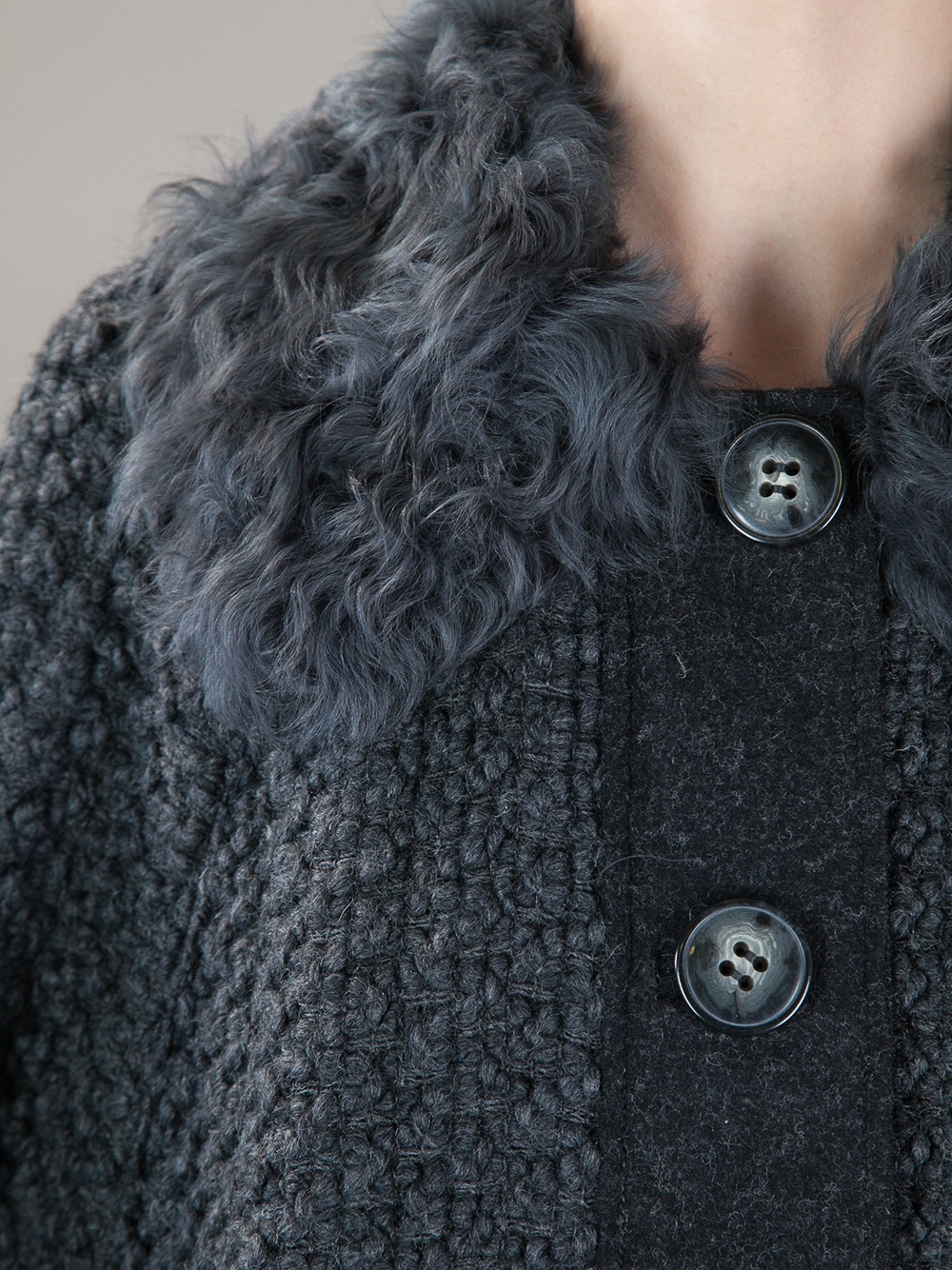 Dolce & Gabbana Knitted Cape in Grey (Gray) - Lyst