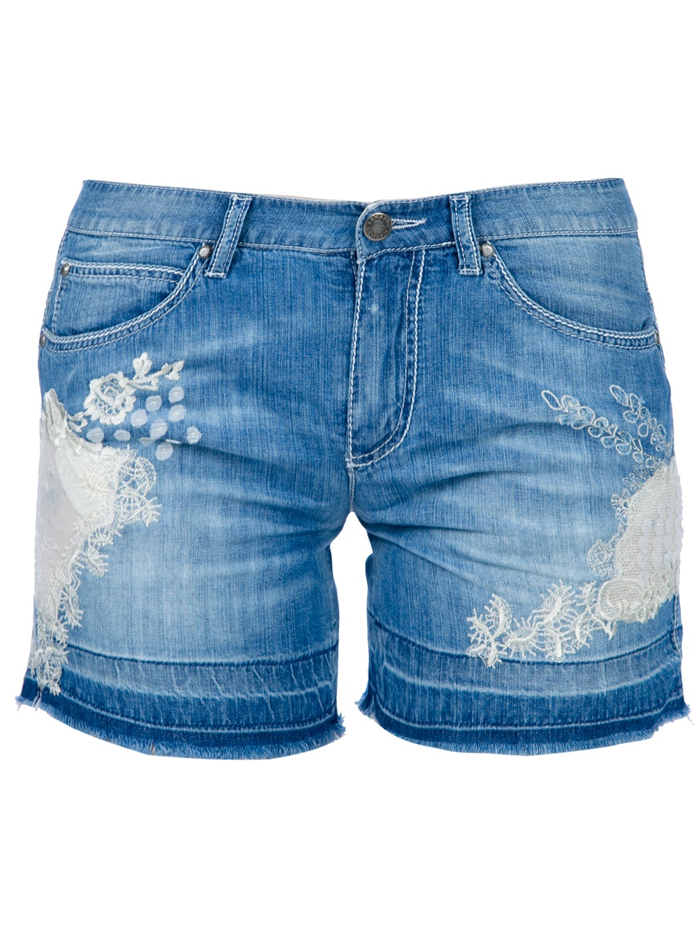 lace denim shorts